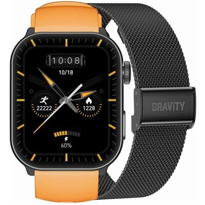 Gravity Smartwatch Męski GT28-2 Pasek + Bransoleta Pomarańczowo Czarny (40 mm, sans carte SIM), Montre connectée Gravity Smartwatch Męski GT28-2 Pasek + Bransoleta Pomarańczowo Czarny (40 mm, sans carte SIM), Montre connectée