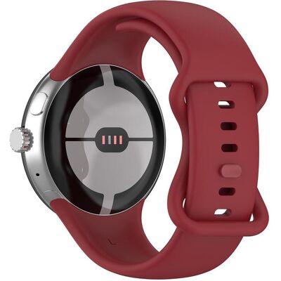 Techsuit - Watchband (W031) - Google Pixel Watch 3 45mm - Bordeaux (Silicone), Sangles de montre, Rouge Techsuit - Watchband (W031) - Google Pixel Watch 3 45mm - Bordeaux (Silicone), Sangles de montre, Rouge