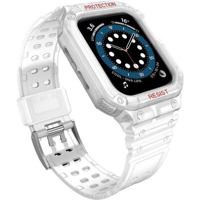 Coque pour Apple Watch Hurtel - Blanc, 41/40/38mm, Protection en armure Coque pour Apple Watch Hurtel - Blanc, 41/40/38mm, Protection en armure