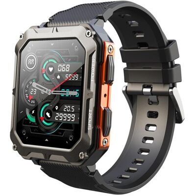 Rubicon Herren-Smartwatch RNCF27 SCHWARZ/ORANGE (43 mm), Montre connectée Rubicon Herren-Smartwatch RNCF27 SCHWARZ/ORANGE (43 mm), Montre connectée