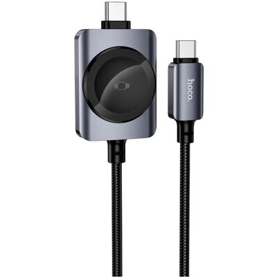 Hoco Câble USB-C vers USB-C PD 100 W avec recharge sans fil pour Apple Watch, 1,2 m, CW66, noir, Montre connectée : accessoires, Noir Hoco Câble USB-C vers USB-C PD 100 W avec recharge sans fil pour Apple Watch, 1,2 m, CW66, noir, Montre connectée : accessoires, Noir