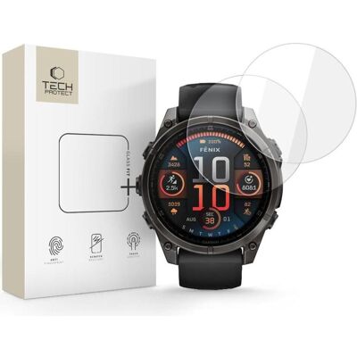Tech-Protect Glass Fit+ Lot de 2 verres blindés pour Garmin Fenix 8 47mm, Montre connectée : accessoires, Transparent Tech-Protect Glass Fit+ Lot de 2 verres blindés pour Garmin Fenix 8 47mm, Montre connectée : accessoires, Transparent
