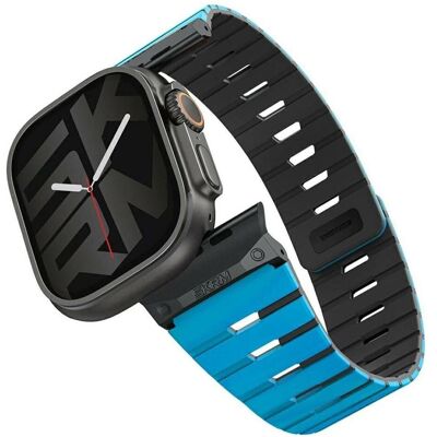 Skinarma Strap Gemini for Apple Watch 49/46/45/44 mm blue (Acier inoxydable, Plastique, Silicone), Sangles de montre, Bleu Skinarma Strap Gemini for Apple Watch 49/46/45/44 mm blue (Acier inoxydable, Plastique, Silicone), Sangles de montre, Bleu