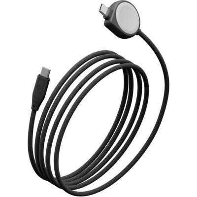 Energea Cable Flow Duo Watch 2-in-1 USB-C to USB-C + Apple Watch charger 480 Mb/s 60W 1.5m black, Montre connectée : accessoires, Noir Energea Cable Flow Duo Watch 2-in-1 USB-C to USB-C + Apple Watch charger 480 Mb/s 60W 1.5m black, Montre connectée : accessoires, Noir