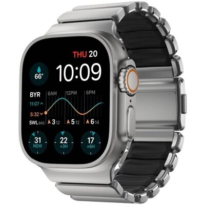 Nomad Spartan Band Natural Titanium Black 49mm (FKM, Titane, Titane), Sangles de montre, Noir Nomad Spartan Band Natural Titanium Black 49mm (FKM, Titane, Titane), Sangles de montre, Noir