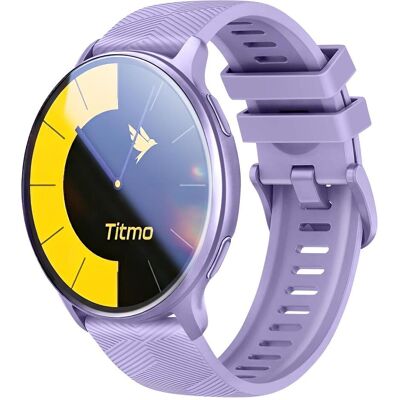Titmo Smart watches Smartwatch O-200 (GPS, AMOLED, bluetooth call, silicone strap) lavender (45 mm), Montre connectée Titmo Smart watches Smartwatch O-200 (GPS, AMOLED, bluetooth call, silicone strap) lavender (45 mm), Montre connectée