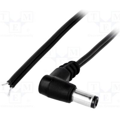 BQ Cable Câble 2 x 0,5 mm², fiche DC 5,5/2,1 coudée, noire, 3 m (3 m), Câble d'alimentation, Noir BQ Cable Câble 2 x 0,5 mm², fiche DC 5,5/2,1 coudée, noire, 3 m (3 m), Câble d'alimentation, Noir