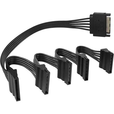 PowerGuard Câble répartiteur d'alimentation SATA 15 broches 1 mâle vers 5 femelles 50 cm (50 cm, SATA), Câble interne (PC) PowerGuard Câble répartiteur d'alimentation SATA 15 broches 1 mâle vers 5 femelles 50 cm (50 cm, SATA), Câble interne (PC)