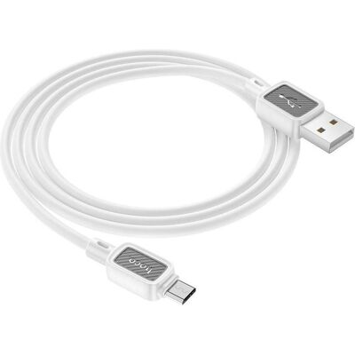 Hoco Cable cable USB A to Micro USB 2,4A X108 1 m white (1 m, USB 2.0), Câble USB Hoco Cable cable USB A to Micro USB 2,4A X108 1 m white (1 m, USB 2.0), Câble USB