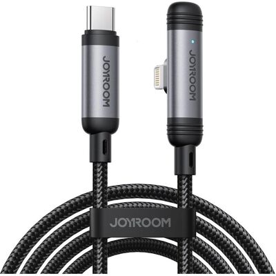 Joyroom USB-C to Lightning Angled Fast Charging Cable 30W, 1.2m - Black (1.20 m, USB 3.2 Gen 1, 30 W), Câble USB Joyroom USB-C to Lightning Angled Fast Charging Cable 30W, 1.2m - Black (1.20 m, USB 3.2 Gen 1, 30 W), Câble USB