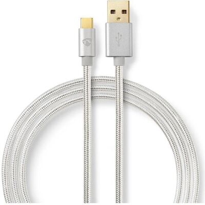 Nedis Câble GOLD USB-A - USB-C / Câble de données / USB 2.0 / 3 m / nylon / connecteurs en aluminium (3 m, USB 2.0), Câble USB Nedis Câble GOLD USB-A - USB-C / Câble de données / USB 2.0 / 3 m / nylon / connecteurs en aluminium (3 m, USB 2.0), Câble USB