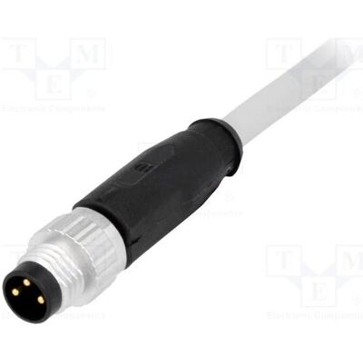 Harting Connecteur : M8 mâle, 3 broches droites, avec câble de raccordement de 0,5 m en PVC, Câble + prise électronique Harting Connecteur : M8 mâle, 3 broches droites, avec câble de raccordement de 0,5 m en PVC, Câble + prise électronique