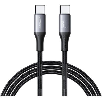Joyroom Flash Series Fast Charging USB-C to USB-C Cable 60W, 2m - Black (2 m, USB 3.2 Gen 1, 60 W), Câble USB Joyroom Flash Series Fast Charging USB-C to USB-C Cable 60W, 2m - Black (2 m, USB 3.2 Gen 1, 60 W), Câble USB