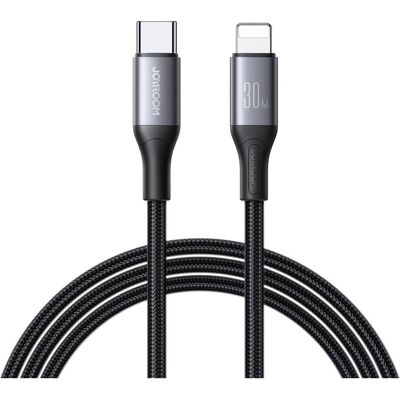 Joyroom Flash Series Fast Charging USB-C to Lightning Cable 30W, 1m - Black (1 m, USB 3.2 Gen 1, 30 W), Câble USB Joyroom Flash Series Fast Charging USB-C to Lightning Cable 30W, 1m - Black (1 m, USB 3.2 Gen 1, 30 W), Câble USB