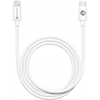 Forcell Cable C291 cable Type C to Lighninng PD 27W TUBE 1 m white (1 m, USB 2.0, 27 W), Câble USB Forcell Cable C291 cable Type C to Lighninng PD 27W TUBE 1 m white (1 m, USB 2.0, 27 W), Câble USB