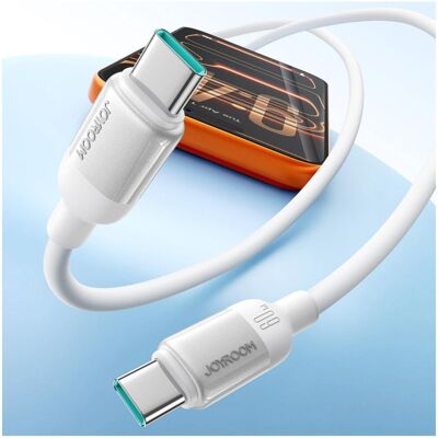 Joyroom Joyroom S-A62 Lively Series Fast Charging Cable 30W USB-C to USB-C – White (1.20 m, 60 W), Câble USB Joyroom Joyroom S-A62 Lively Series Fast Charging Cable 30W USB-C to USB-C – White (1.20 m, 60 W), Câble USB