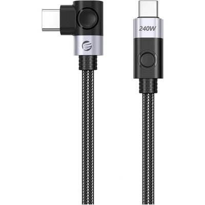 Orico Câble USB coudé CW240 USB-C vers USB-C PD 240 W, 1,5 m - noir (1.50 m, 240 W), Câble USB Orico Câble USB coudé CW240 USB-C vers USB-C PD 240 W, 1,5 m - noir (1.50 m, 240 W), Câble USB