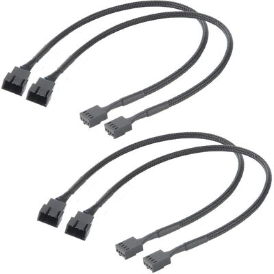 Akasa Câble d'extension pour ventilateur, pack de 4, Ventilateur PC : accessoires, Noir Akasa Câble d'extension pour ventilateur, pack de 4, Ventilateur PC : accessoires, Noir