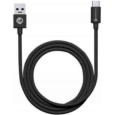 Forcell Cable C319 cable USB A to Type C 2,1A TUBE 1 m black (1 m, USB 2.0), Câble USB Forcell Cable C319 cable USB A to Type C 2,1A TUBE 1 m black (1 m, USB 2.0), Câble USB