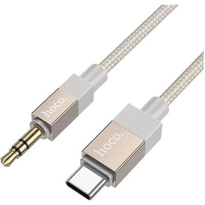 Hoco Cable Cable AUX Jack 3,5 mm (male) to USB C (male) 1 m UPA32B gold (1 m, Câble AUX), Câble audio Hoco Cable Cable AUX Jack 3,5 mm (male) to USB C (male) 1 m UPA32B gold (1 m, Câble AUX), Câble audio