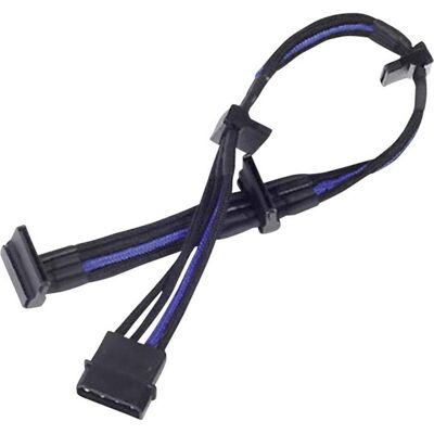 Silverstone Câble Molex 4 pôles vers 4x SATA (30 cm, SATA), Câble interne (PC) Silverstone Câble Molex 4 pôles vers 4x SATA (30 cm, SATA), Câble interne (PC)