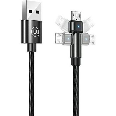 Usams Câble USB-A - microUSB 1 m Noir (1 m, 10 W), Câble USB Usams Câble USB-A - microUSB 1 m Noir (1 m, 10 W), Câble USB