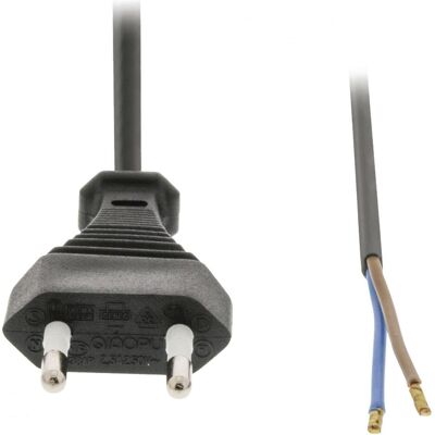 Valueline Nedis PCGP11050BK20 Câble d'alimentation Euro mâle, coudé IEC-320-C7 2,0 m noir (2 m), Câble d'alimentation, Noir Valueline Nedis PCGP11050BK20 Câble d'alimentation Euro mâle, coudé IEC-320-C7 2,0 m noir (2 m), Câble d'alimentation, Noir