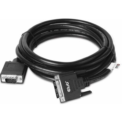 Club 3D Dvi — VGA (3 m), Câble vidéo, Noir Club 3D Dvi — VGA (3 m), Câble vidéo, Noir