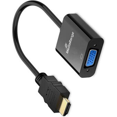 MediaRange HDMI auf VGA (HD15) Video Konverter, 20cm, Schwarz (Convertisseur de caméra), Convertisseur vidéo MediaRange HDMI auf VGA (HD15) Video Konverter, 20cm, Schwarz (Convertisseur de caméra), Convertisseur vidéo