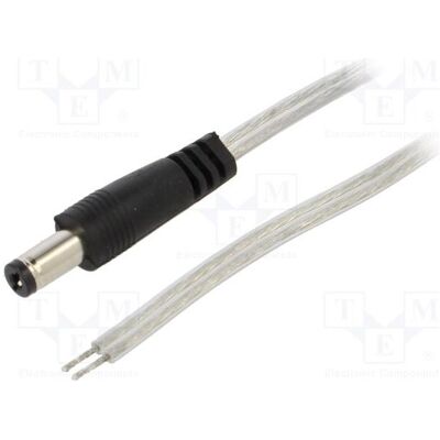 BQ Cable Câble 2 x 0,5 mm², connecteur DC 5,5/2,1 droit, transparent (0.25 m), Câble d'alimentation, Noir, Transparent BQ Cable Câble 2 x 0,5 mm², connecteur DC 5,5/2,1 droit, transparent (0.25 m), Câble d'alimentation, Noir, Transparent