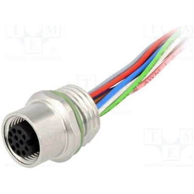 Harting Connecteur : prise M12, 12 broches femelles, câbles droits de 0,5 m, Câble + prise électronique Harting Connecteur : prise M12, 12 broches femelles, câbles droits de 0,5 m, Câble + prise électronique