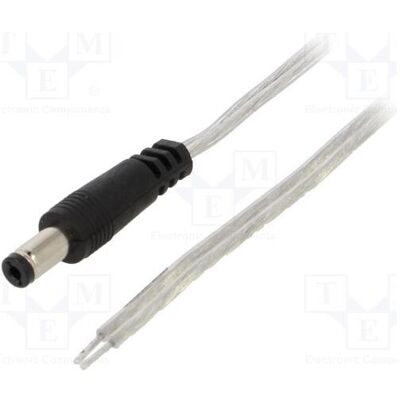 BQ Cable Câble 2 x 0,5 mm², connecteur DC 5,5/2,1 droit, transparent (3 m), Câble d'alimentation, Transparent BQ Cable Câble 2 x 0,5 mm², connecteur DC 5,5/2,1 droit, transparent (3 m), Câble d'alimentation, Transparent