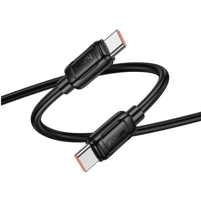Hoco Cable Cable USB C to USB C PD 5A 240W 1 m X115 black (1 m, 240 W), Câble USB Hoco Cable Cable USB C to USB C PD 5A 240W 1 m X115 black (1 m, 240 W), Câble USB
