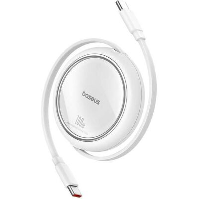 Baseus Câble de données Free2Pull mini USB-C/USB-C 1.5m 100W blanc (1.50 m, 100 W), Câble USB Baseus Câble de données Free2Pull mini USB-C/USB-C 1.5m 100W blanc (1.50 m, 100 W), Câble USB