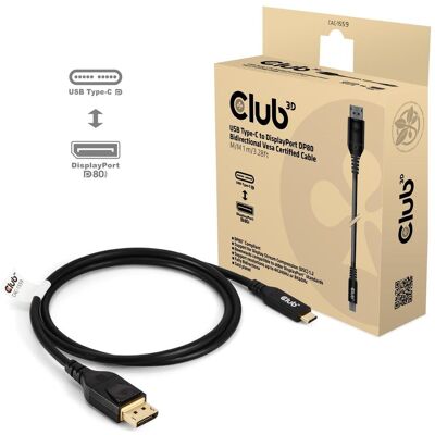 Club 3D USB type C - DisplayPort (1 m), Câble vidéo, Noir Club 3D USB type C - DisplayPort (1 m), Câble vidéo, Noir