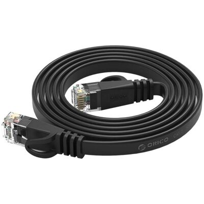Orico Câble réseau Ethernet PUG-C7B CAT7 10 Gbps RJ45 pour Internet et LAN, plat, 15 m - noir (FTP, CAT7, 15 m), Câble réseau Orico Câble réseau Ethernet PUG-C7B CAT7 10 Gbps RJ45 pour Internet et LAN, plat, 15 m - noir (FTP, CAT7, 15 m), Câble réseau