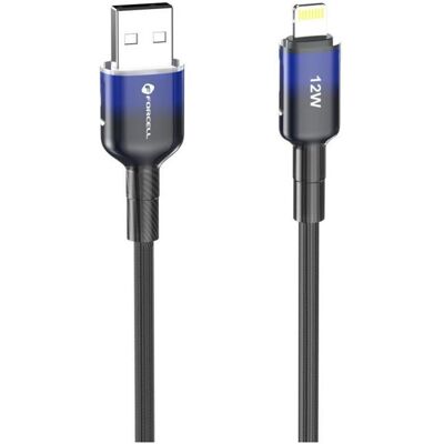 Forcell Cable F-ENERGY C353 cable USB A to Lightning 2,4A 12W Gradient 1 m black (1 m, USB 2.0, 12 W), Câble USB Forcell Cable F-ENERGY C353 cable USB A to Lightning 2,4A 12W Gradient 1 m black (1 m, USB 2.0, 12 W), Câble USB
