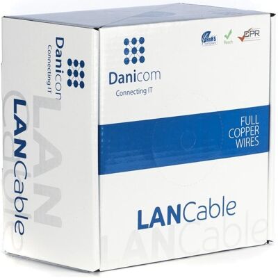 Dsit DANICOM CAT6A S/FTP 100m (S/FTP, CAT6a, 100 m), Câble réseau Dsit DANICOM CAT6A S/FTP 100m (S/FTP, CAT6a, 100 m), Câble réseau