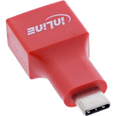 InLine USB-Datenblocker, Adapter USB-C Stecker an USB-A Buchse, 5 V, 1,5 A (USB-A, USB-C), Adaptateur USB, Rouge InLine USB-Datenblocker, Adapter USB-C Stecker an USB-A Buchse, 5 V, 1,5 A (USB-A, USB-C), Adaptateur USB, Rouge