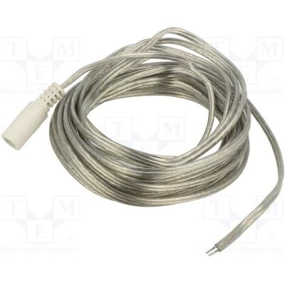 BQ Cable Câble 2 x 0,5 mm², prise DC 5,5/2,1 droite transparente (5 m), Câble d'alimentation, Blanc, Transparent BQ Cable Câble 2 x 0,5 mm², prise DC 5,5/2,1 droite transparente (5 m), Câble d'alimentation, Blanc, Transparent