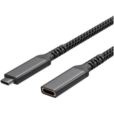 S-Conn USB-C Verlängerungskabel USB-C >USB-C Buchse 3.2 PD Textil 0,5m (0.50 m, USB 3.2 Gen 2, 100 W), Câble USB S-Conn USB-C Verlängerungskabel USB-C >USB-C Buchse 3.2 PD Textil 0,5m (0.50 m, USB 3.2 Gen 2, 100 W), Câble USB