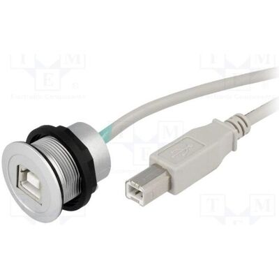 Harting Prise USB 22 mm, har-port Ø 22,3 mm, IP20, couleur argent, longueur : 1,5 m, Câble + prise électronique, Argent Harting Prise USB 22 mm, har-port Ø 22,3 mm, IP20, couleur argent, longueur : 1,5 m, Câble + prise électronique, Argent