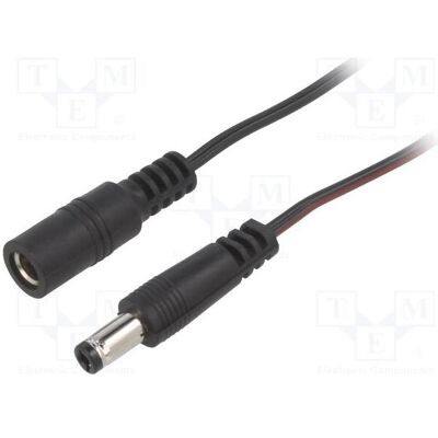 BQ Cable Câble 2 × 0,35 mm² CC, fiche 5,5/2,5, prise CC 5,5/2,5 droite (1 m), Câble d'alimentation, Noir BQ Cable Câble 2 × 0,35 mm² CC, fiche 5,5/2,5, prise CC 5,5/2,5 droite (1 m), Câble d'alimentation, Noir