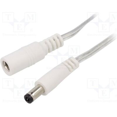 BQ Cable Câble 2 × 0,5 mm² CC, fiche 5,5/2,5, prise CC 5,5/2,5 droite (3 m), Câble d'alimentation, Blanc BQ Cable Câble 2 × 0,5 mm² CC, fiche 5,5/2,5, prise CC 5,5/2,5 droite (3 m), Câble d'alimentation, Blanc