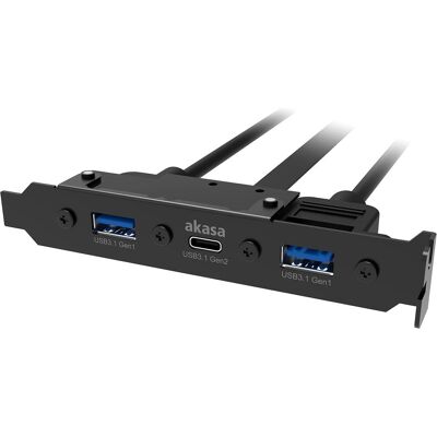 Akasa - USB 3.1 gen 2 typ C a 2xTyp A 3.0 záslepka (0.50 m, USB 3.2 Gen 1, USB 3.2 Gen 2), Câble USB Akasa - USB 3.1 gen 2 typ C a 2xTyp A 3.0 záslepka (0.50 m, USB 3.2 Gen 1, USB 3.2 Gen 2), Câble USB