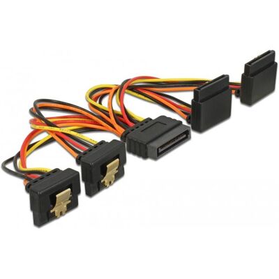 Delock Câble SATA 15 broches mâle avec fonction d'encliquetage > SATA 15 broches femelle 2 x bas / 2 x haut (15 cm, S-ATA 15 broches), Câble interne (PC) Delock Câble SATA 15 broches mâle avec fonction d'encliquetage > SATA 15 broches femelle 2 x bas / 2 x haut (15 cm, S-ATA 15 broches), Câble interne (PC)