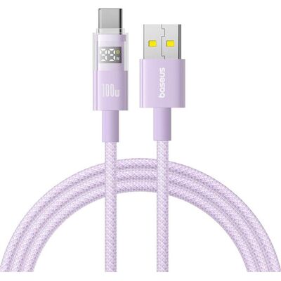 Baseus Câble USB-A vers USB-C Display 2, 100W, 5A, 2m, pourpre (2 m, 100 W), Câble USB Baseus Câble USB-A vers USB-C Display 2, 100W, 5A, 2m, pourpre (2 m, 100 W), Câble USB
