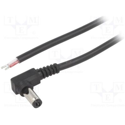 BQ Cable Câble 2 x 0,5 mm², fiche CC 5,5/2,1 coudée, noire, 1,5 m, Cu (1.50 m), Câble d'alimentation, Noir BQ Cable Câble 2 x 0,5 mm², fiche CC 5,5/2,1 coudée, noire, 1,5 m, Cu (1.50 m), Câble d'alimentation, Noir