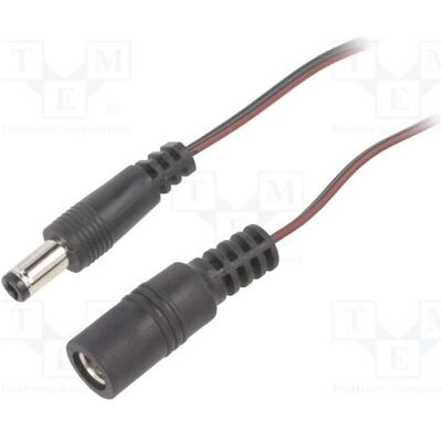 BQ Cable Câble 2 × 0,35 mm² CC, fiche 5,5/2,5, prise CC 5,5/2,5 droite (3 m), Câble d'alimentation, Noir BQ Cable Câble 2 × 0,35 mm² CC, fiche 5,5/2,5, prise CC 5,5/2,5 droite (3 m), Câble d'alimentation, Noir