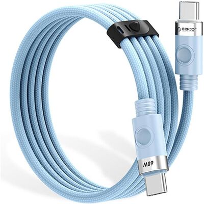 Orico Cable CDX 60W 3A Power Delivery USB-C - USB-C cable 1m - blue (1 m, USB 2.0, 60 W), Câble USB Orico Cable CDX 60W 3A Power Delivery USB-C - USB-C cable 1m - blue (1 m, USB 2.0, 60 W), Câble USB